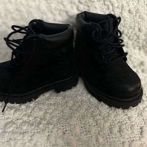 Kids Black Lace-Up Timberland Boots